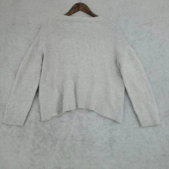 Bartolini Made In Italy Light Gray Cashmere Blend Crop Sweater Women's L 7CT - Picture 2 of 7